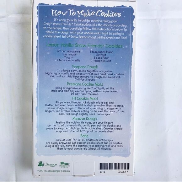 LONGABERGER Pottery Cookie Mold 97 Snowman Chilly - Picture 2 of 5